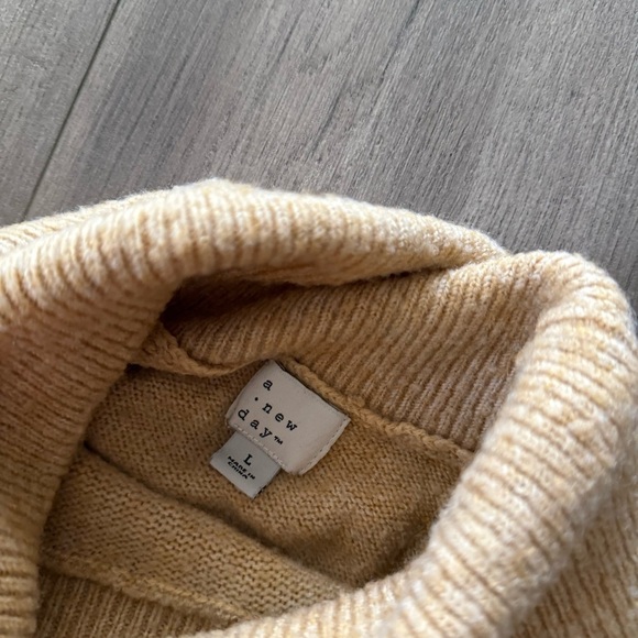 A New Day Heather Amber Yellow Cowlneck Sweater - Picture 4 of 6